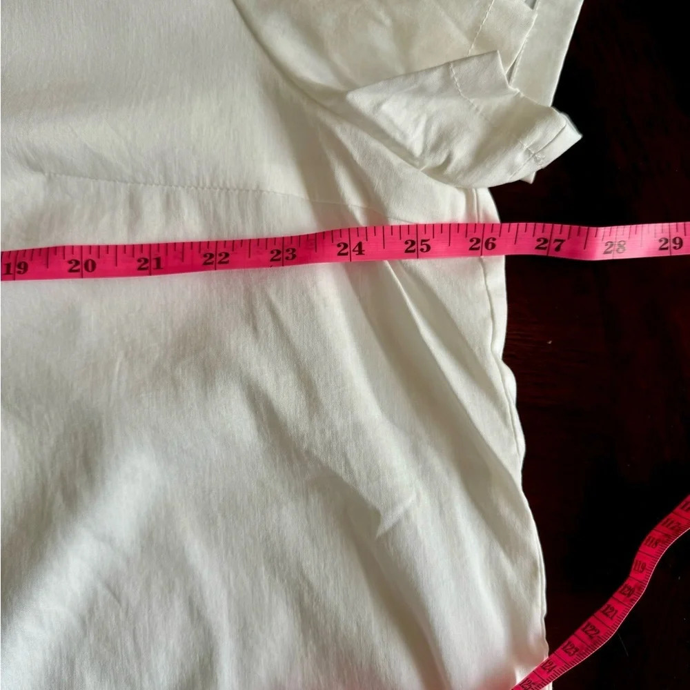 AVARA Women's White Short Sleeve Sleeve V-Neck Summer Blouse XXXLarge - Picture 8 of 11